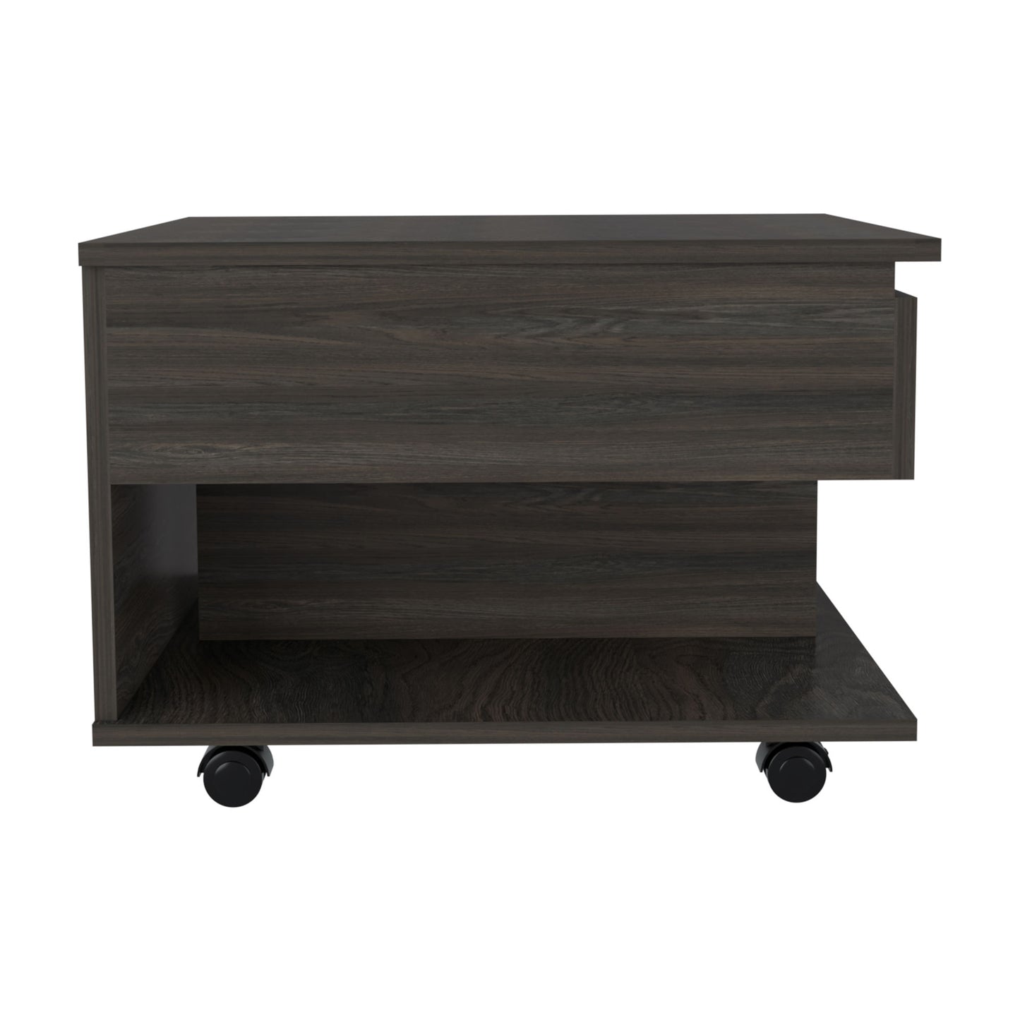 Luanda Lift Top Coffee Table With Casters and One Shelf -Espresso
