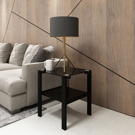 Black Glass Side Coffee Table