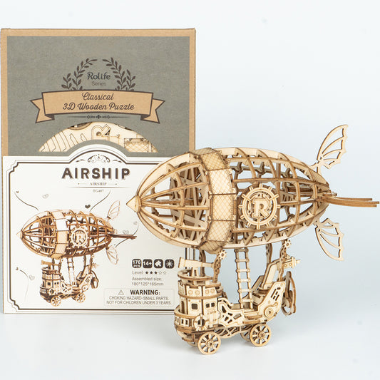 3D Wooden Model Building Kits Airship Puzzle