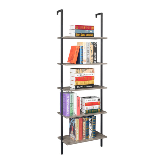 5-Tier Modern Ladder Wood Shelves Book Case