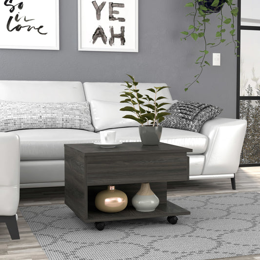 Luanda Lift Top Coffee Table With Casters and One Shelf -Espresso