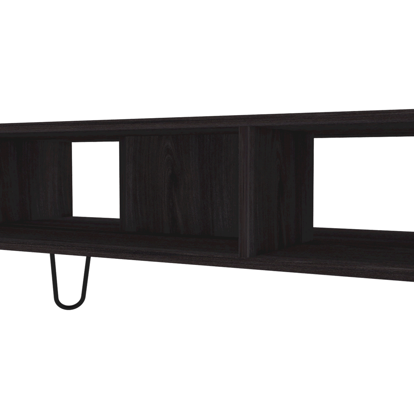 Vassel Coffee Table; Hairpin Legs; Two Shelves -Espresso