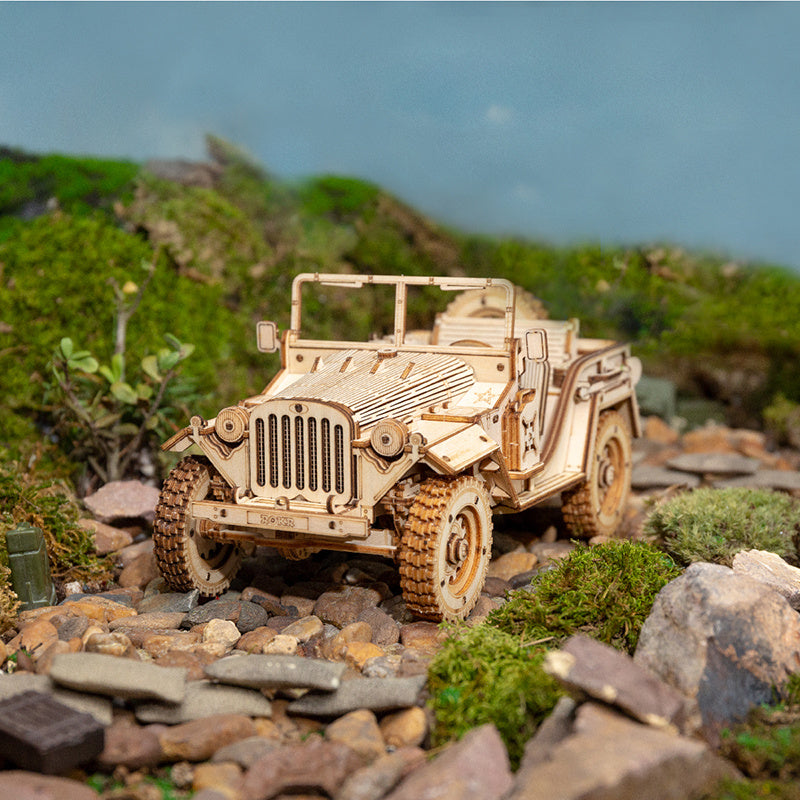 3D Wooden Puzzle Army Jeep
