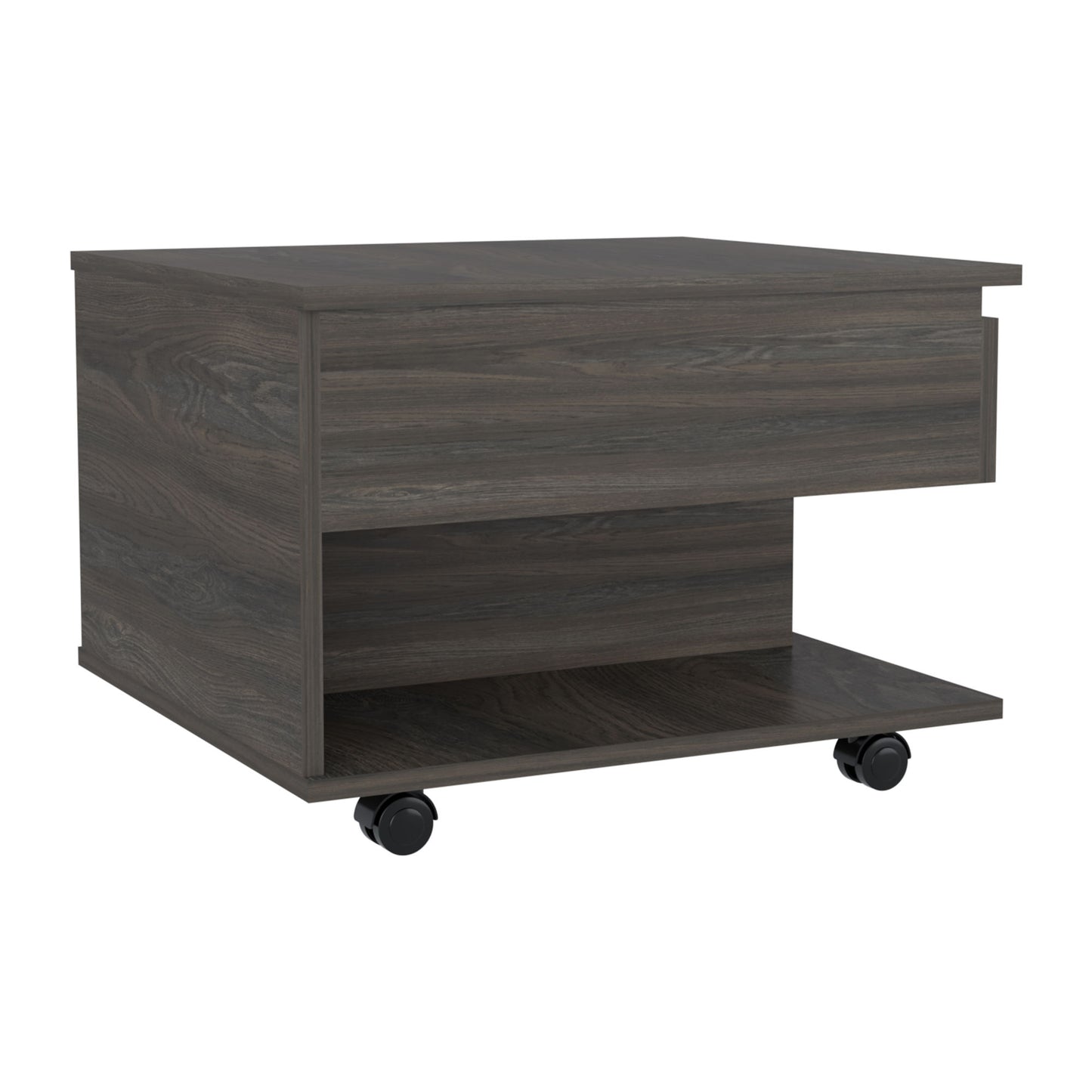 Luanda Lift Top Coffee Table With Casters and One Shelf -Espresso