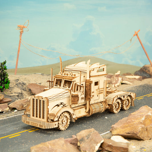 3D Wooden Puzzle Truck Toy Assembly Model Building Kit