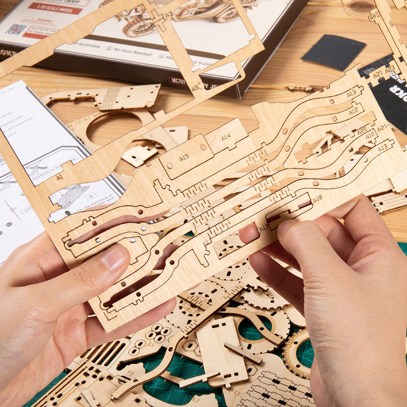 3D Wooden Puzzle Army Jeep