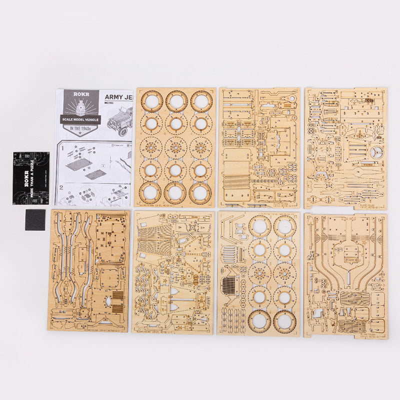 3D Wooden Puzzle Army Jeep