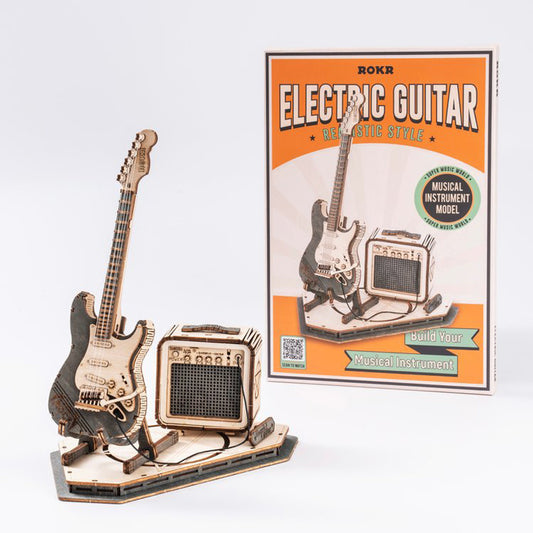 Electric Guitar Model Building Block 3D Wooden Puzzle