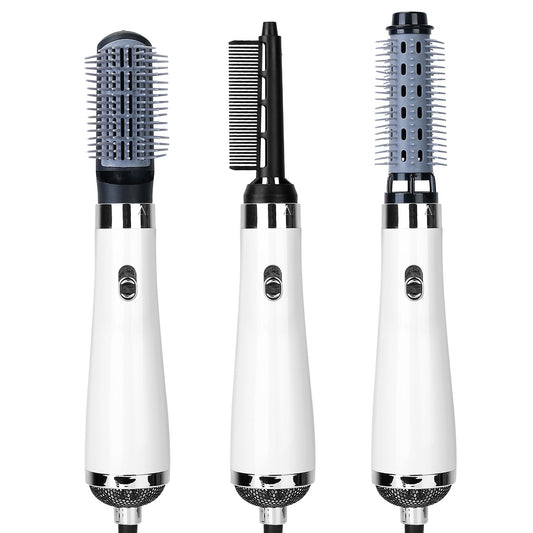 3 In 1 One-Step Interchangeable Hot Air Brush Dryer Comb Curler Straightener