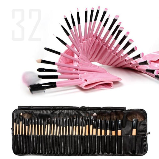 32 Piece High Quality Wooden Makeup Brush Set