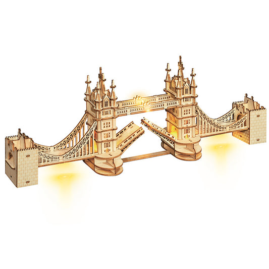 DIY 3D Tower Bridge Famous Building Wooden Puzzle